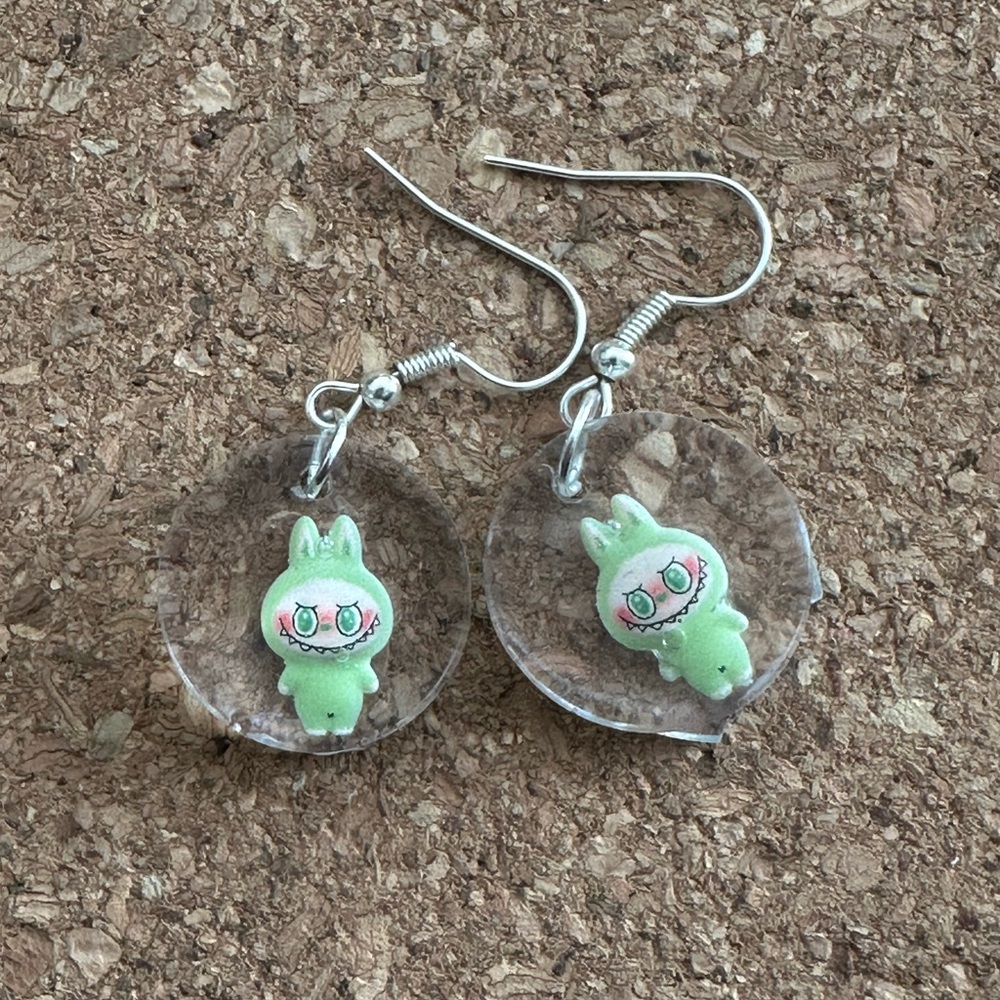 Cute Green Character Earrings